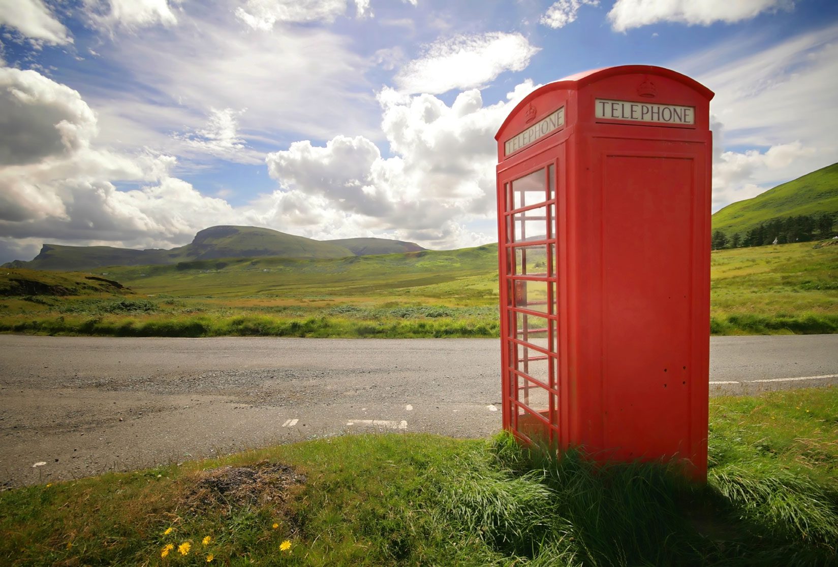 Old telephone box in coutryside